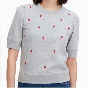 Kate Spade Strawberry Embroidered Pullover medium
